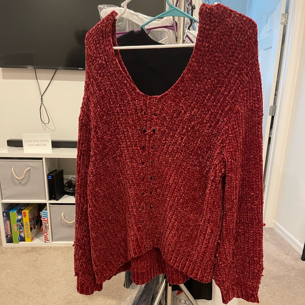 Charlotte Russe burgundy oversized sweater